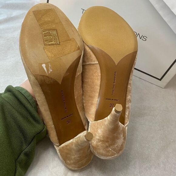New with box Tabitha Simmons blush velvet peep toe heels size 37 6.5 AND 39 8.5 - Picture 14 of 14
